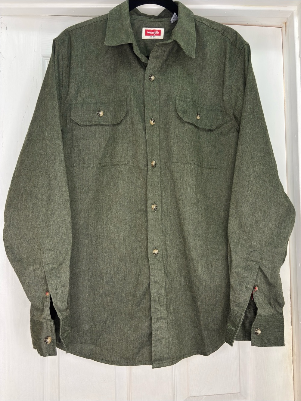 Wrangler Olive Green Button Down Shirt